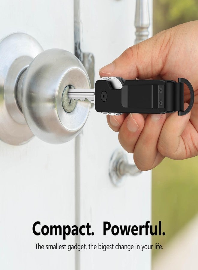 TUXON Key Organizer For Men - Compact Metal Key Holder | Minimalist Innovative Keyholder | Smart Keychain Secures 1-5 Keys (BLACK) - Image 4